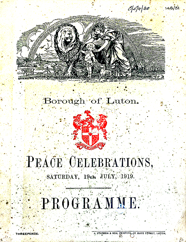 Luton Peace Day programme cover