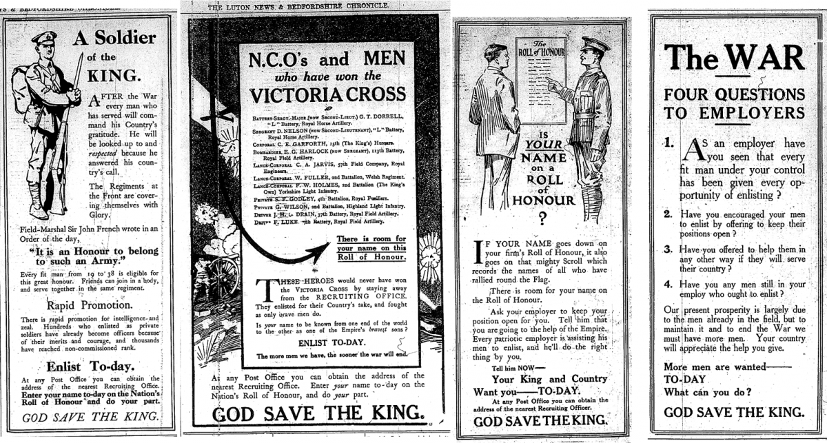 Luton News Adverts September 1914