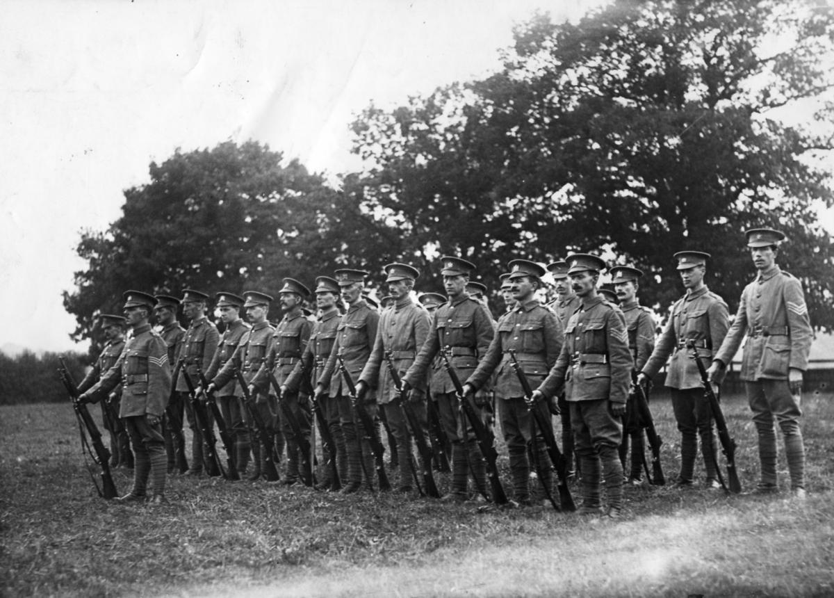 Home guard troops in Stockwood park