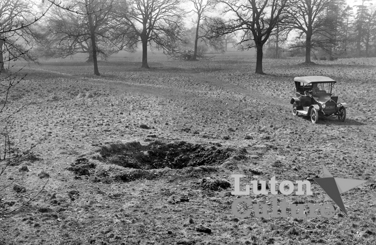 WW1 bomb crater at Luton Hoo