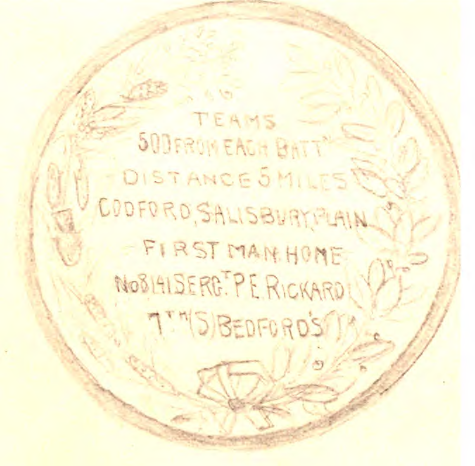 Tracing of medal awarded to Percy Rickard