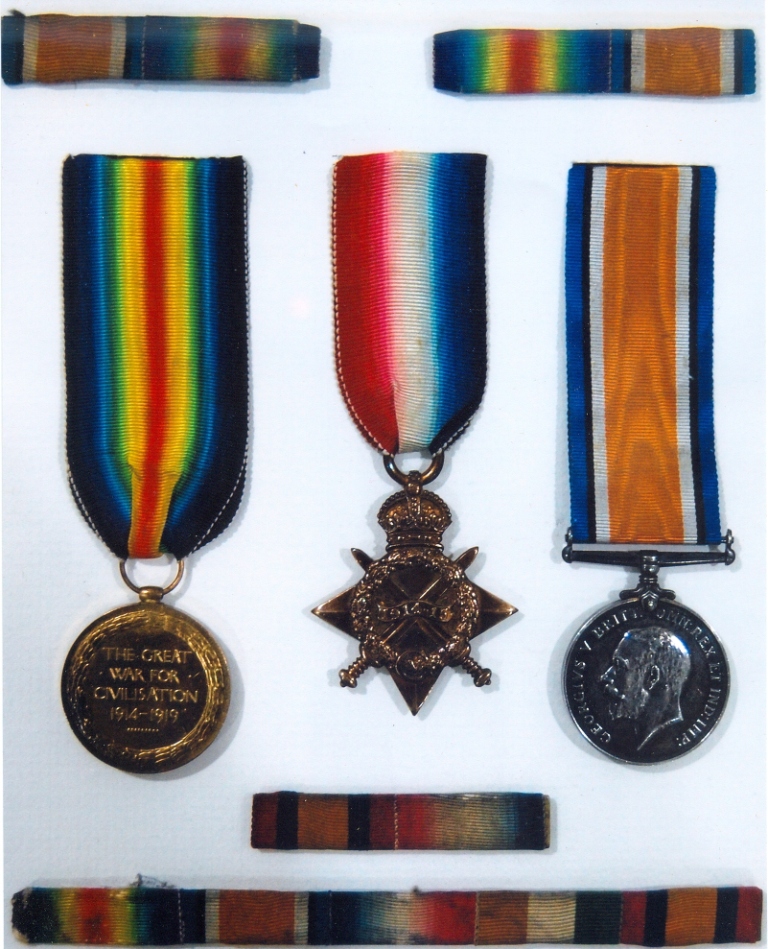 William Streets Medals. The British War Medal, the British Victory Medal and the 1914-15 Star. 