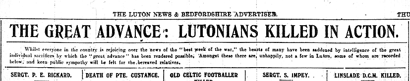 Luton News Somme headline