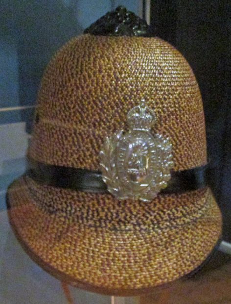 Luton Police straw helmet in Wardown House Museum