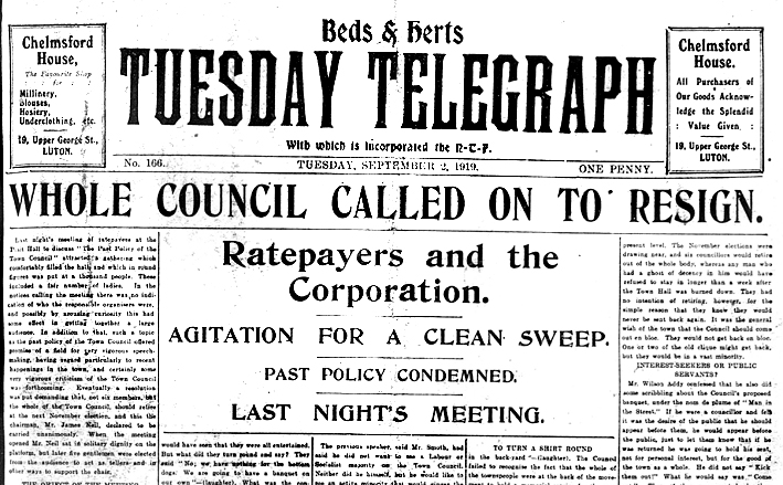 Ratepayers headline TT 2-9-1919