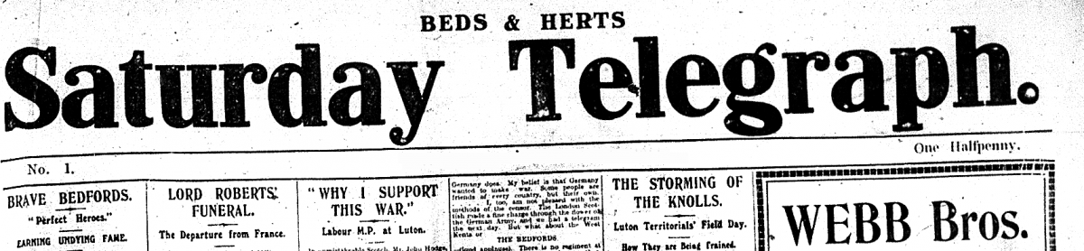 Saturday Telegraph masthead