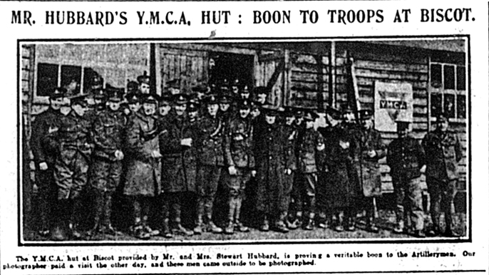 Troops at YMCA hut, Biscot