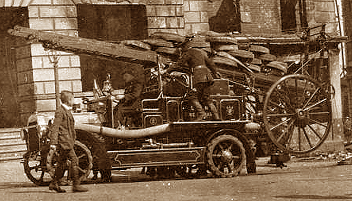 Luton fire engine after riots