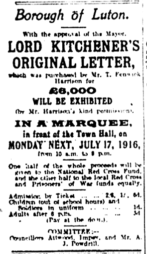 Kitchener letter advert