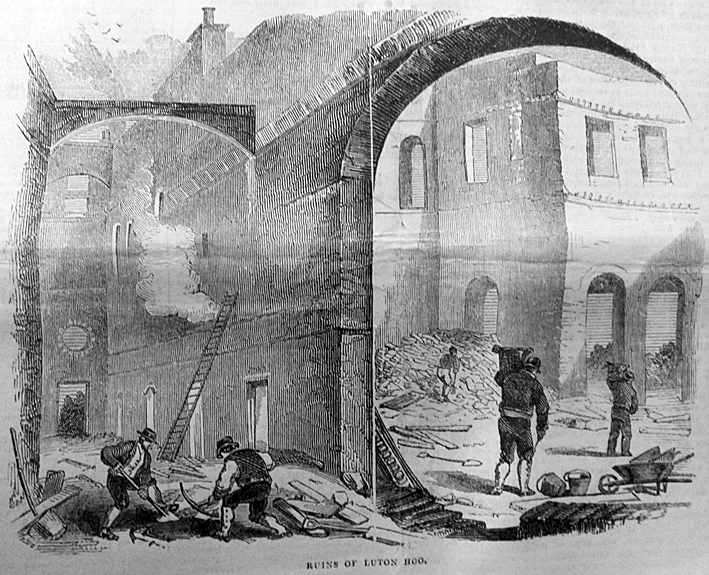 Fire aftermath Luton Hoo 1843