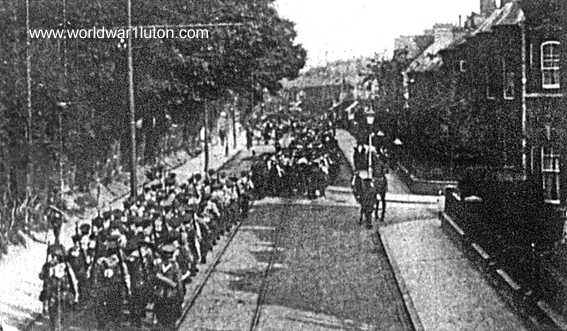 Troops in Dunstable Road
