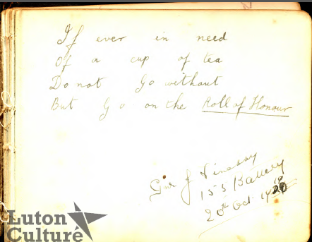 Page of YMCA guestbook