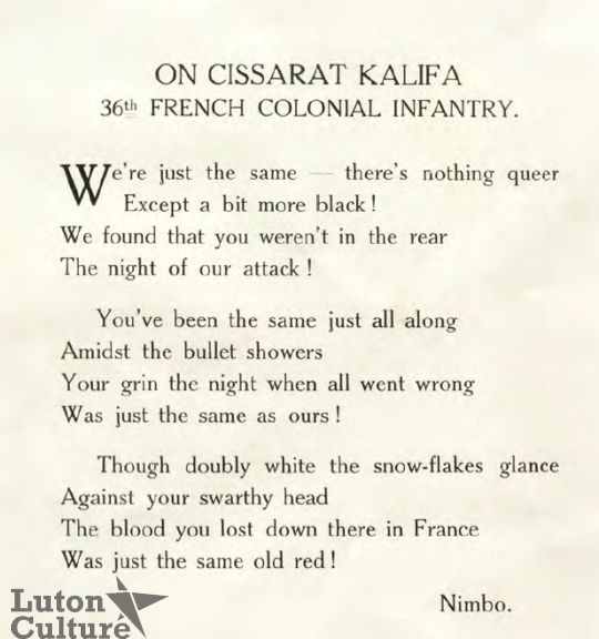 On Cissarat Kalifa Poem from 1917