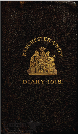 Front cover of 1916 Diary of WE Owen